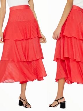 Ted Baker Enok Tiered Midi Skirt Size S